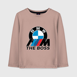 Лонгслив хлопковый детский BMW BOSS, цвет: пыльно-розовый