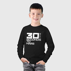 Лонгслив хлопковый детский 30 Seconds To Mars logo, цвет: черный — фото 2