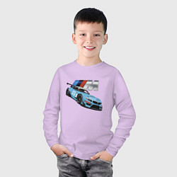 Лонгслив хлопковый детский BMW M Performance Motorsport, цвет: лаванда — фото 2