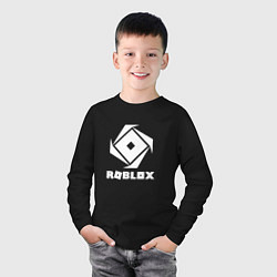 Лонгслив хлопковый детский ROBLOX WHITE LOGO, цвет: черный — фото 2