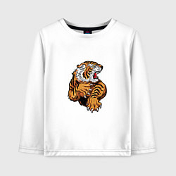 Лонгслив хлопковый детский Tiger Man, цвет: белый