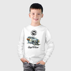 Лонгслив хлопковый детский Грузовик Тойота ретро, цвет: белый — фото 2