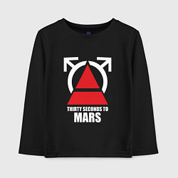 Лонгслив хлопковый детский 30 Seconds To Mars Logo, цвет: черный