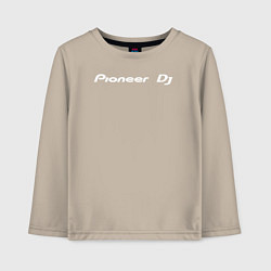 Лонгслив хлопковый детский Pioneer DJ - Logo White, цвет: миндальный