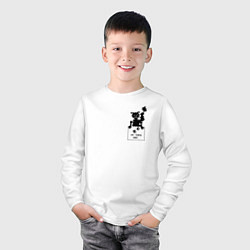 Лонгслив хлопковый детский Ну типа мяу карманный кот, цвет: белый — фото 2