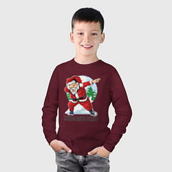 Лонгслив хлопковый детский Dab Santa, цвет: меланж-бордовый — фото 2