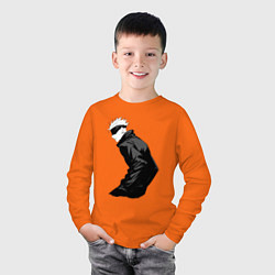 Лонгслив хлопковый детский Сатору Годжо Сильнейший Магическая Битва, цвет: оранжевый — фото 2