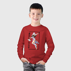 Лонгслив хлопковый детский Ноэль Сильва Чёрный клевер, цвет: красный — фото 2