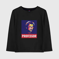 Лонгслив хлопковый детский Professor, цвет: черный