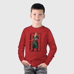 Лонгслив хлопковый детский Зоро Ророноа Ван Пис, цвет: красный — фото 2