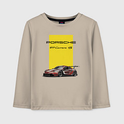 Лонгслив хлопковый детский Porsche Carrera 4S Motorsport, цвет: миндальный