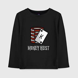 Лонгслив хлопковый детский Money Heist King, цвет: черный