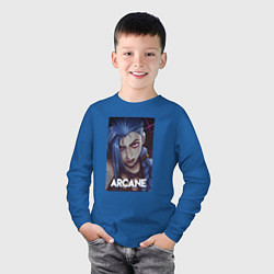Лонгслив хлопковый детский Arcane Jinx, цвет: синий — фото 2