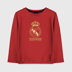 Лонгслив хлопковый детский Real Madrid gold logo, цвет: красный