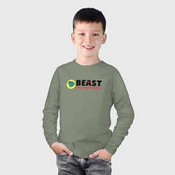 Лонгслив хлопковый детский Mr Beast Philanthropy, цвет: авокадо — фото 2