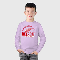 Лонгслив хлопковый детский Detroit Red Wings Детройт Ред Вингз, цвет: лаванда — фото 2