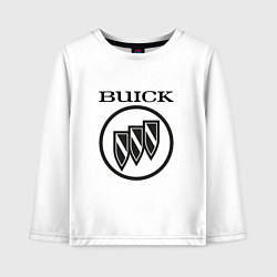 Лонгслив хлопковый детский Buick Black and White Logo, цвет: белый