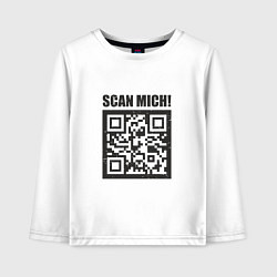 Лонгслив хлопковый детский Scan Mich, цвет: белый