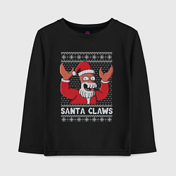 Лонгслив хлопковый детский ЗОЙДБЕРГ КЛАУС, SANTA CLAWS ФУТУРАМА, цвет: черный