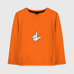 Лонгслив хлопковый детский Граффити палец вверх, цвет: оранжевый