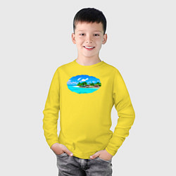 Лонгслив хлопковый детский Пляж Bounty, цвет: желтый — фото 2