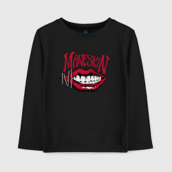 Лонгслив хлопковый детский MANESKIN LEAP ГУБЫ РОК ГРУППА, цвет: черный