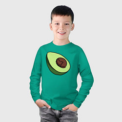 Лонгслив хлопковый детский Котоавокадо, цвет: зеленый — фото 2