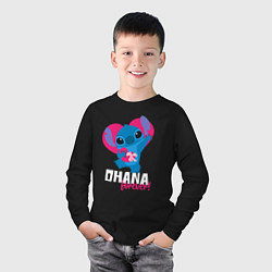 Лонгслив хлопковый детский Ohana forever, цвет: черный — фото 2