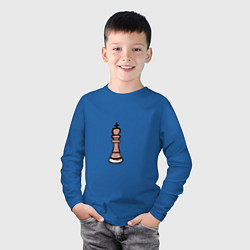 Лонгслив хлопковый детский Шахматный король граффити, цвет: синий — фото 2