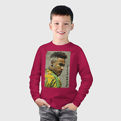 Лонгслив хлопковый детский Neymar Junior - Brazil national team, цвет: маджента — фото 2