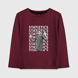 Лонгслив хлопковый детский Lil Timmy Tim Statistics, цвет: меланж-бордовый