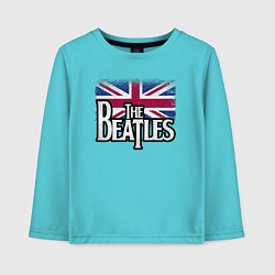 Лонгслив хлопковый детский The Beatles Great Britain Битлз, цвет: бирюзовый