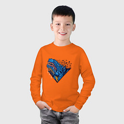 Лонгслив хлопковый детский Мехазавр, цвет: оранжевый — фото 2