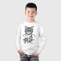 Лонгслив хлопковый детский Крестный Котец, цвет: белый — фото 2