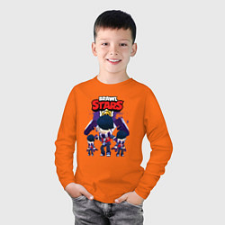 Лонгслив хлопковый детский EDGAR EPIC HERO BRAWL STARS, цвет: оранжевый — фото 2