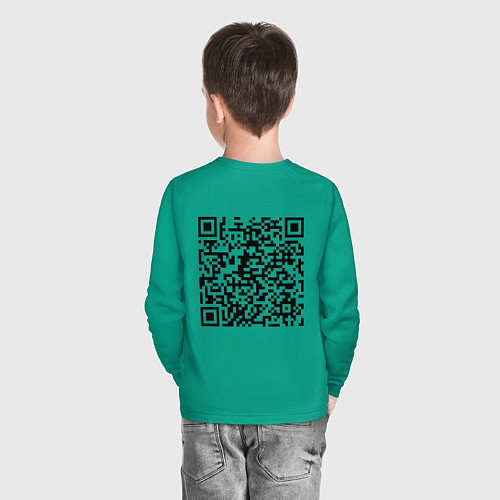 Детский лонгслив QR-код Скала Джонсон / Зеленый – фото 4