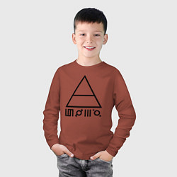 Лонгслив хлопковый детский 30 секунд до марса logo, цвет: кирпичный — фото 2