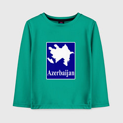 Лонгслив хлопковый детский Азербайджан Azerbaijan, цвет: зеленый