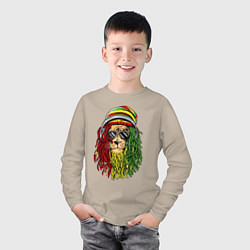 Лонгслив хлопковый детский Rasta lioN, цвет: миндальный — фото 2