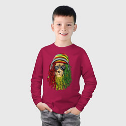 Лонгслив хлопковый детский Rasta lioN, цвет: маджента — фото 2