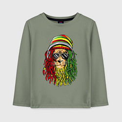 Лонгслив хлопковый детский Rasta lioN, цвет: авокадо