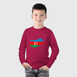 Лонгслив хлопковый детский Флаг - Азербайджан, цвет: маджента — фото 2