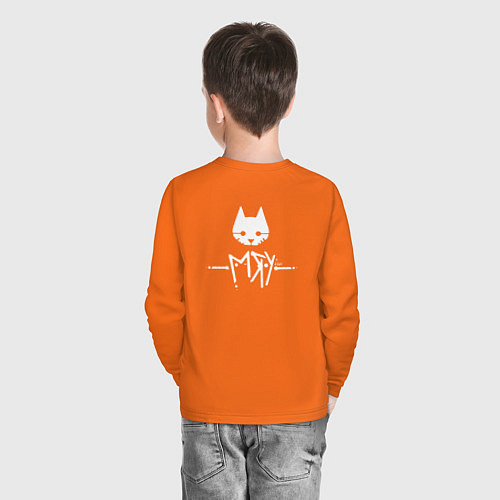 Детский лонгслив Stray: Мяу / Оранжевый – фото 4