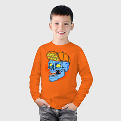Лонгслив хлопковый детский Humble minds, цвет: оранжевый — фото 2