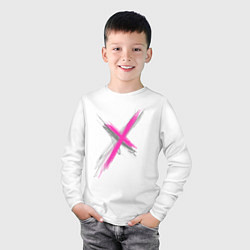 Лонгслив хлопковый детский Коллекция Get inspired! Pink cross Абстракция P-cr, цвет: белый — фото 2