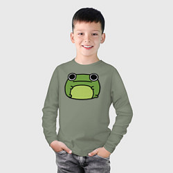 Лонгслив хлопковый детский Frog Lucky, цвет: авокадо — фото 2
