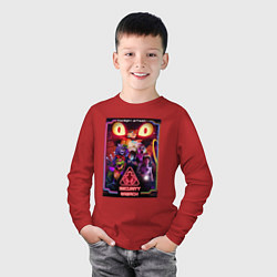 Лонгслив хлопковый детский Five Nights at Freddys 5 poster, цвет: красный — фото 2