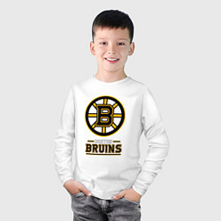 Лонгслив хлопковый детский Boston Bruins , Бостон Брюинз, цвет: белый — фото 2
