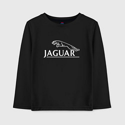 Лонгслив хлопковый детский Jaguar, Ягуар Логотип, цвет: черный