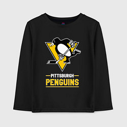 Лонгслив хлопковый детский Питтсбург Пингвинз , Pittsburgh Penguins, цвет: черный